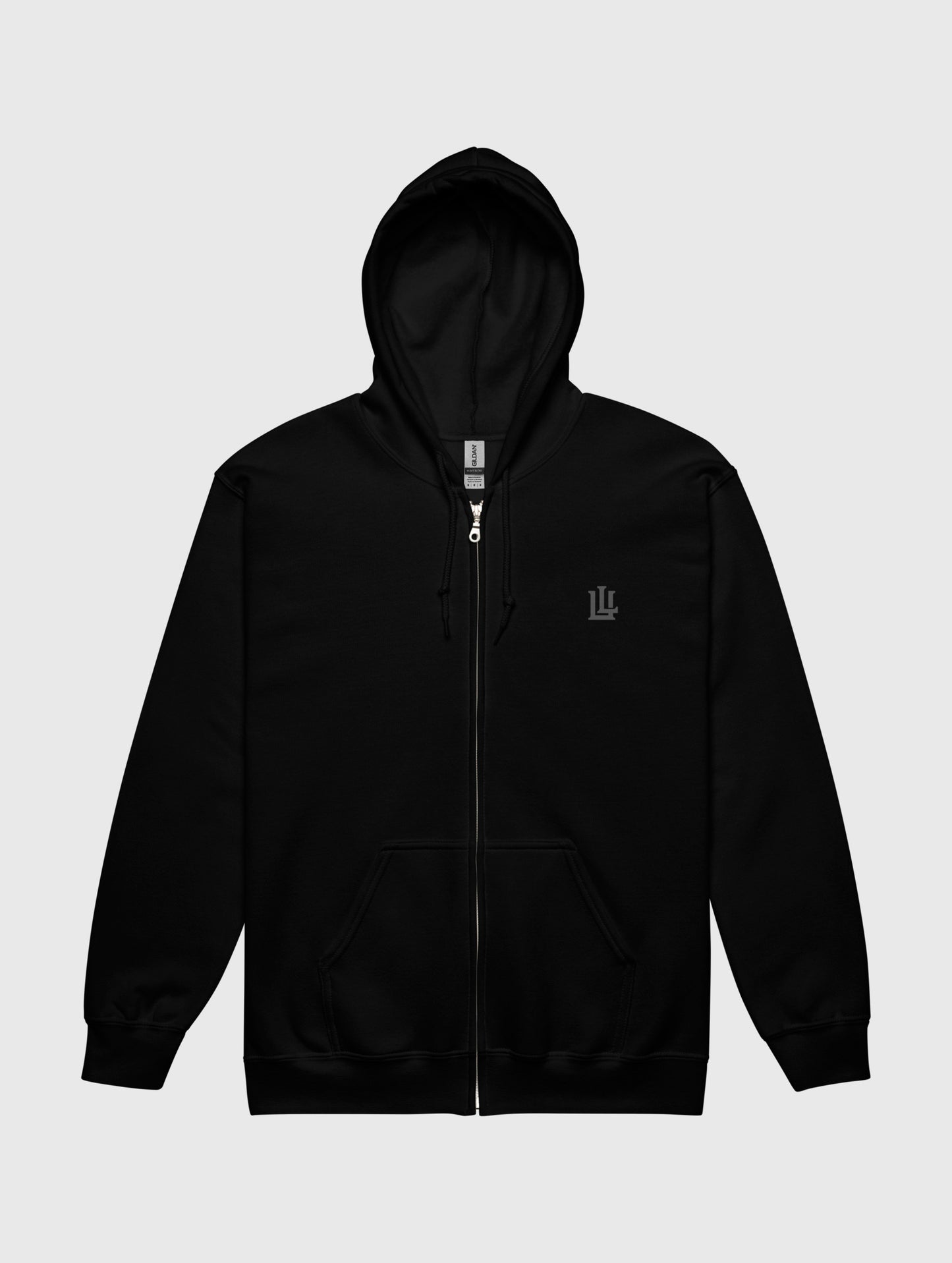 Men’s streetwear black zip hoodie – bold oversized fit for gym and lifestyle