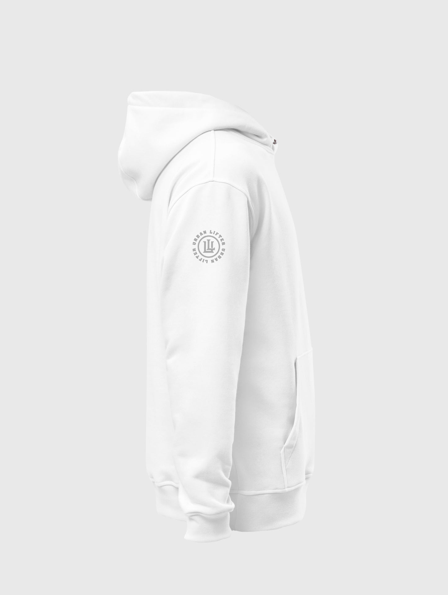 Heavyweight white hoodie – perfect for gym warm-ups and streetwear layering