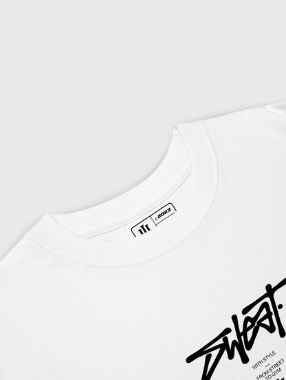 White pump cover t-shirt for men – breathable and soft fabric for workouts.